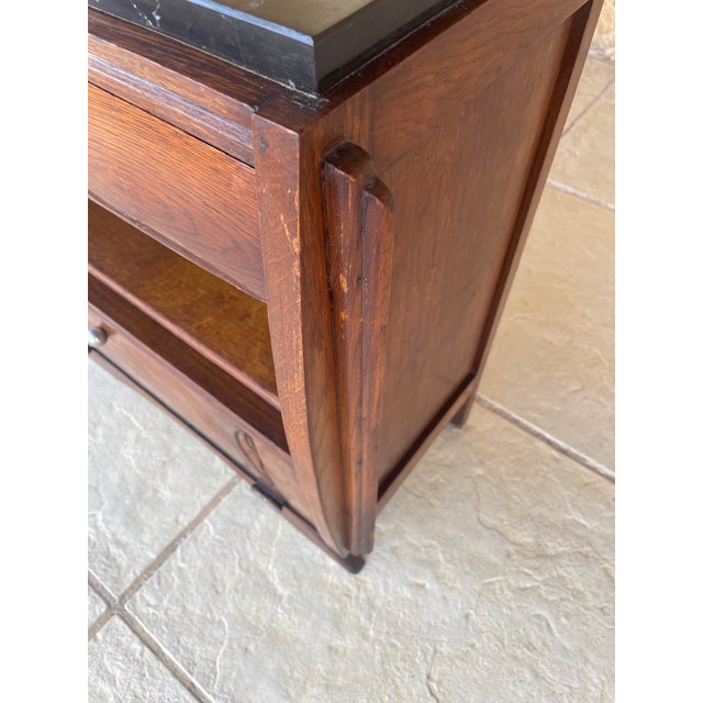 Black Art Deco Walnut Nightstand with Black Marble Top, 1920s For Sale - Image 8 of 18