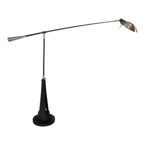 Original Robert Sonneman Postmodern Libra Desk Lamp Black Steel Satin Nickel 06
