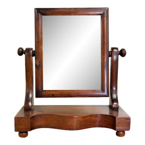 Antique Tabletop Wood Shaving Mirror Stand