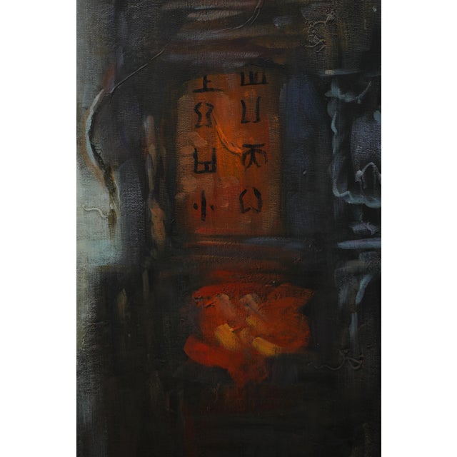 Modern Abstract Buddha Face Oil Painting on Canvas For Sale In Philadelphia - Image 6 of 9