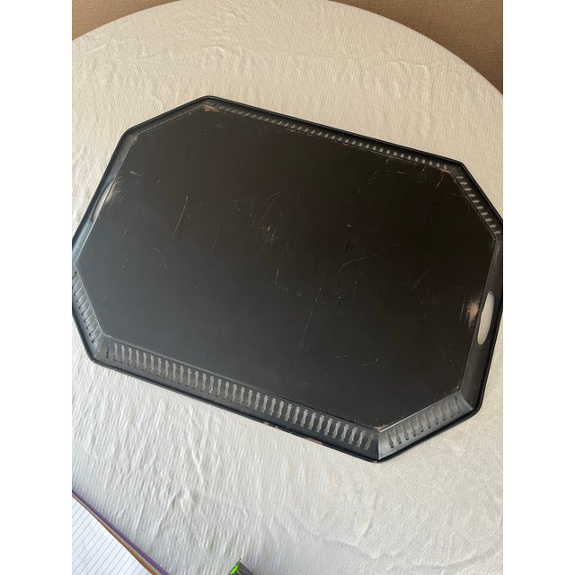 1960s Mid-Century Modern Metal Tole Large Decorative Tray For Sale - Image 6 of 8