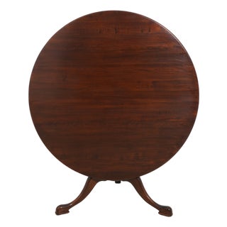 Antique English Oak Tilt-Top Round Breakfast Table For Sale