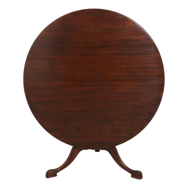 Antique English Oak Tilt-Top Round Breakfast Table For Sale