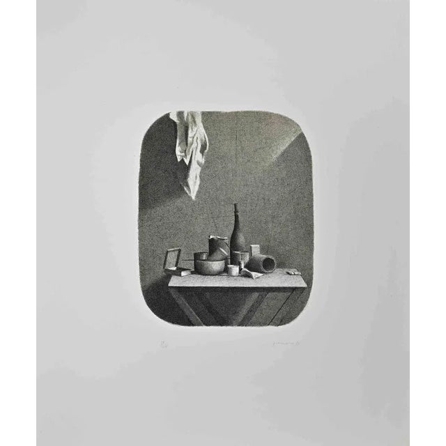 The Still Life is an etching artwork realized by the Italian artist Riccardo Tommasi Ferroni (1934-2000), in 1983. Hand-...