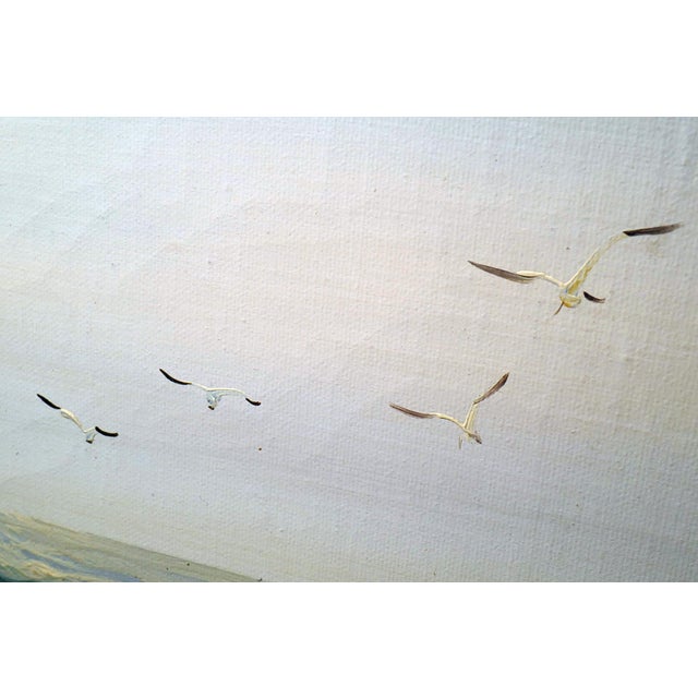 Realism Late 20th Century Original Oil Painting Clipper Ship at Sea, Signed Ambrose Marine Art For Sale - Image 3 of 8