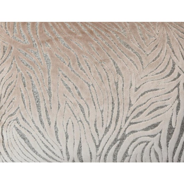 Designer Jane Clayton Zebra Velvet Damask Feather/Down Pillow 22" X 17" For Sale - Image 4 of 7