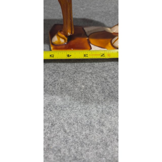 Chinese Tang Sancai Style Ceramic War Horse Statue With Drip Glaze For Sale - Image 16 of 16
