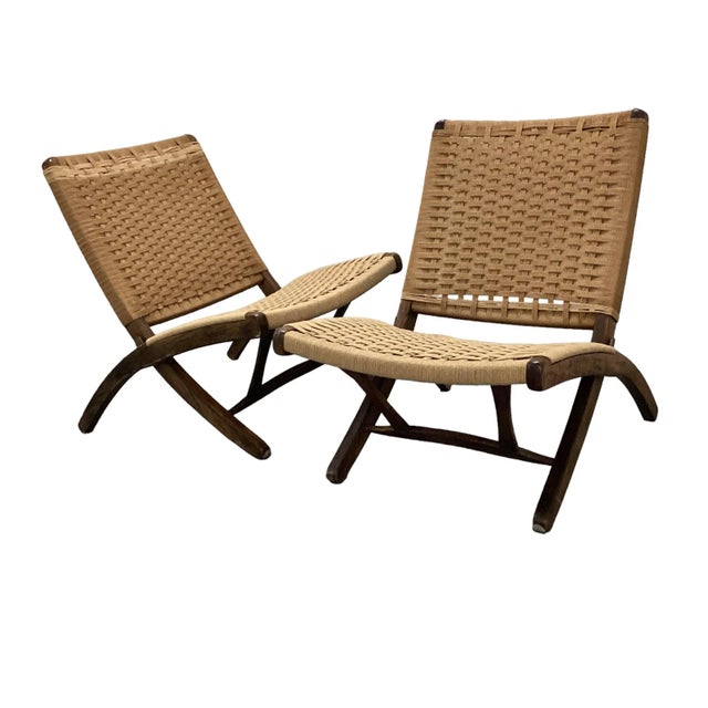 Tan Pair of Mid Century Folding Lounge Chairs, 1960s For Sale - Image 8 of 8