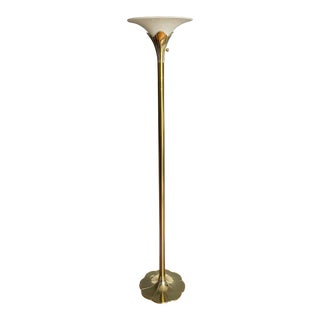 Late 20th Century Stiffel Brass Torchier Floor Lamp For Sale