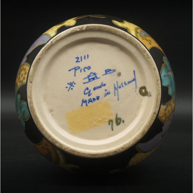 1920s Matte Gouda Vase with Pico Pattern, Zuid-Holland, 1927 For Sale - Image 5 of 6