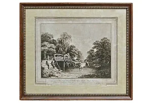 Antique 19th English Country Engraving