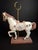 1980s Vintage 1983 Austin Sculpture Carousel Horse Durastone Statue Brass Pole Ring Base 15" For Sale - Image 5 of 14