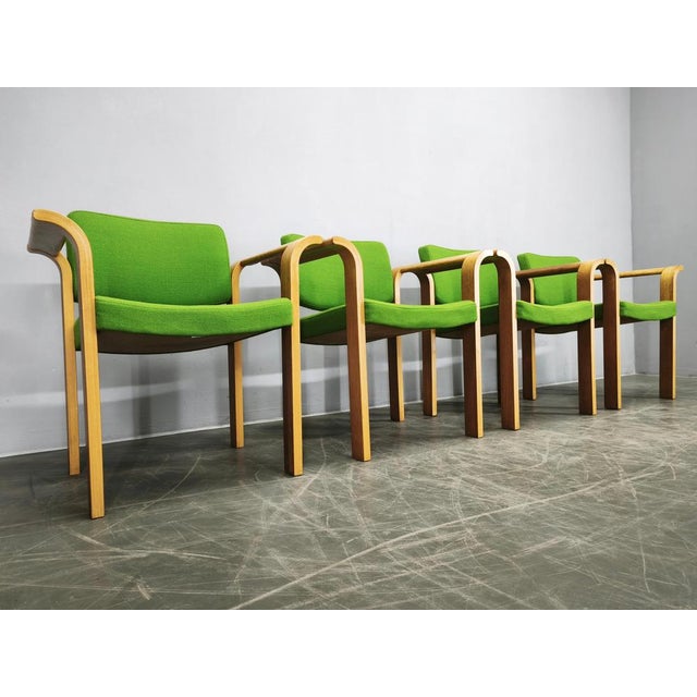 Danish Oak Armchairs by Magnus Olesen, 1960s, Set of 4 For Sale - Image 9 of 17