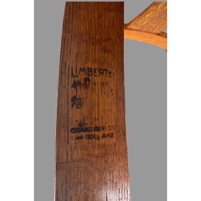 Signed Limbert Vintage Mission Oak Arts & Crafts Childs Rocking Chair For Sale - Image 6 of 12