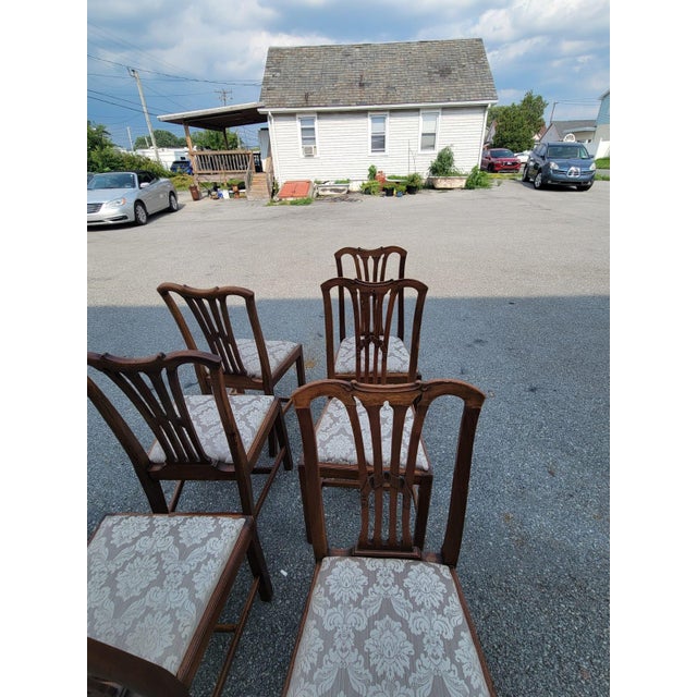 Brown 19th Century Solid Mahogany, 6 Dining Room Chairs. Chippindale Made in England For Sale - Image 8 of 14