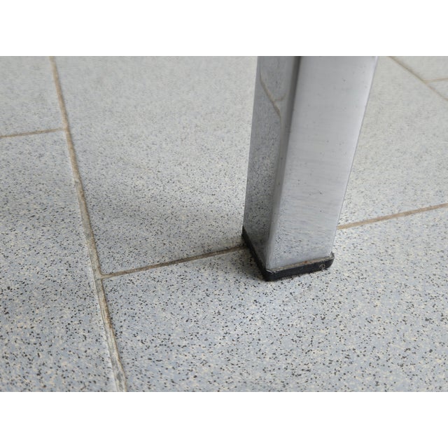 Vintage Side Table in Marble & Steel in the style of Florence Knoll, 1970s For Sale - Image 11 of 16