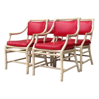 Vintage McGuire Rattan Dining Chairs - Set of 4 For Sale