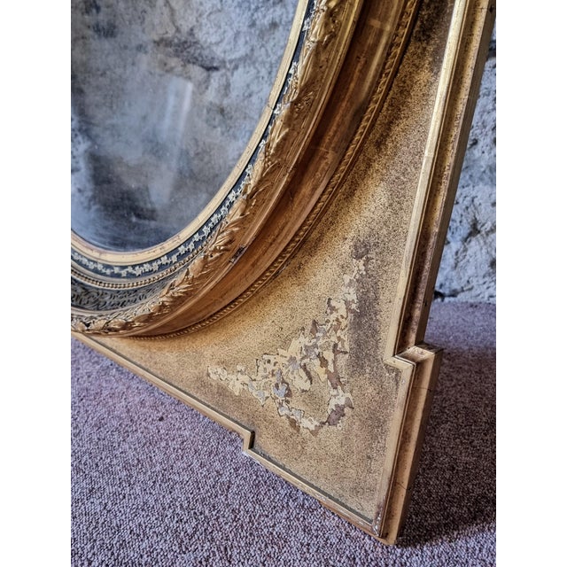 Late 19th Century Napoleon III Wall Decoration with Glass Panel and Gilded Frame France, 1890s For Sale - Image 12 of 16