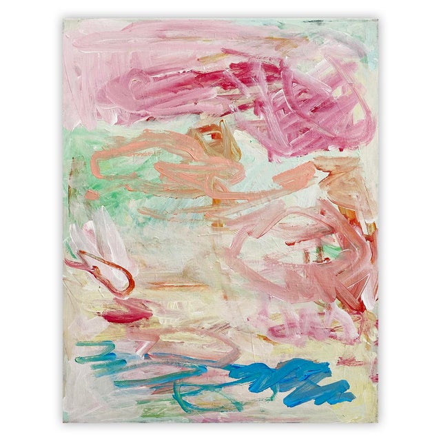 Yellow Contemporary Abstract Acrylic on Canvas Painting "Untitled (Fire, Water, Wind)" by Laura Basterra Sanz For Sale - Image 8 of 12