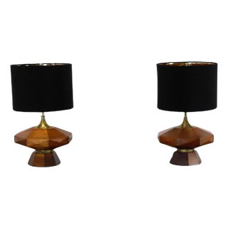 Mid Century Mexican Modernist Table Lamps Attributed to Eugenio Escudero - A Pair For Sale
