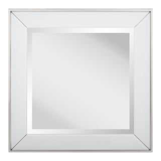 Square Devon Mirror in White For Sale