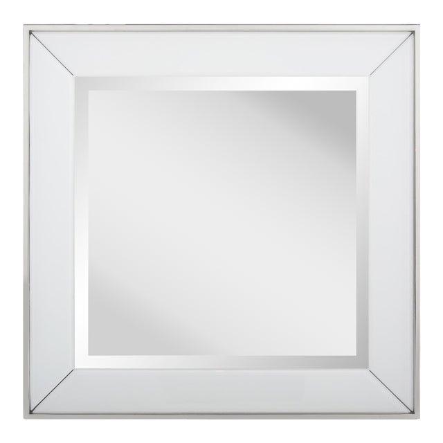 Square Devon Mirror in White For Sale