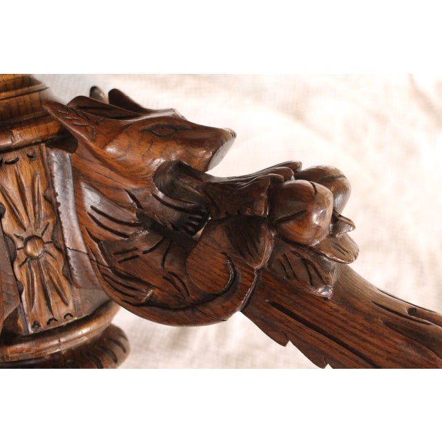 Early 19th Century Oak Coffee Table With Gargoyles For Sale - Image 6 of 17