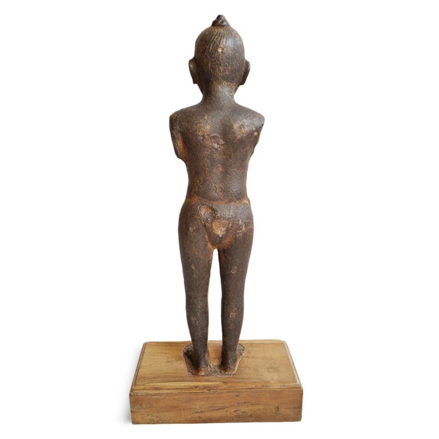 Asian Antique Antique Cast Iron Gandhi Figure For Sale - Image 3 of 6