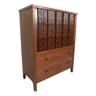 Mid-Century Sculpted Front Tall Dresser For Sale