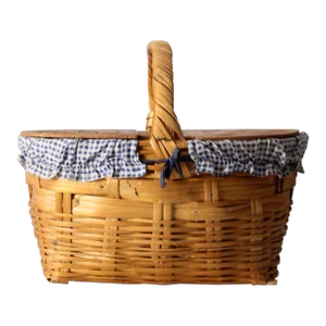 Vintage Picnic Basket With Lining