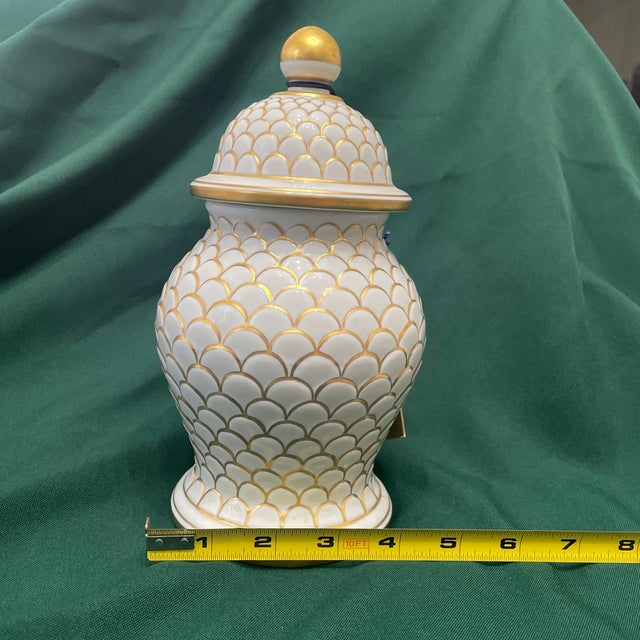 Ceramic Vintage Italian Le Porcellane Italian Porcelain Gold Fish Scale Ginger Jar Potiche Model 2281 For Sale - Image 7 of 9