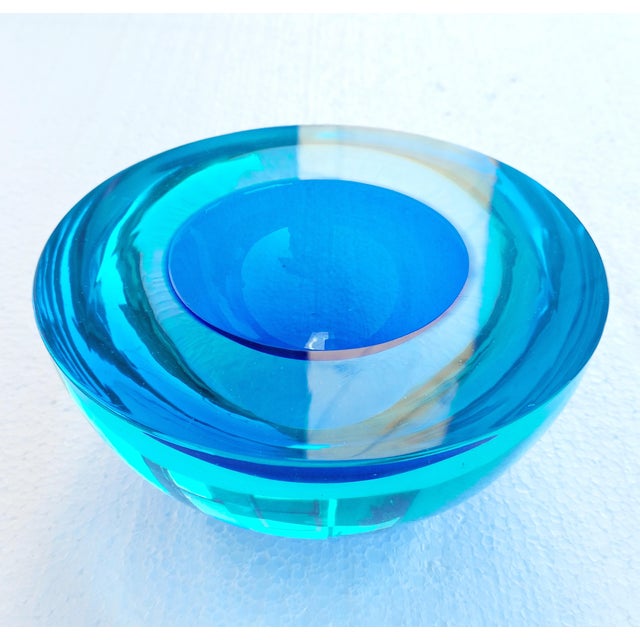 Sommerso Murano Glass Bowl attributed to Antonio Da Ros for Cenedese, Italy, 1960s For Sale - Image 9 of 15