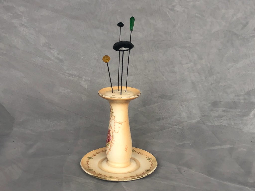 Antique Hat Pin Holder With Pins, Lot of 5 | Chairish