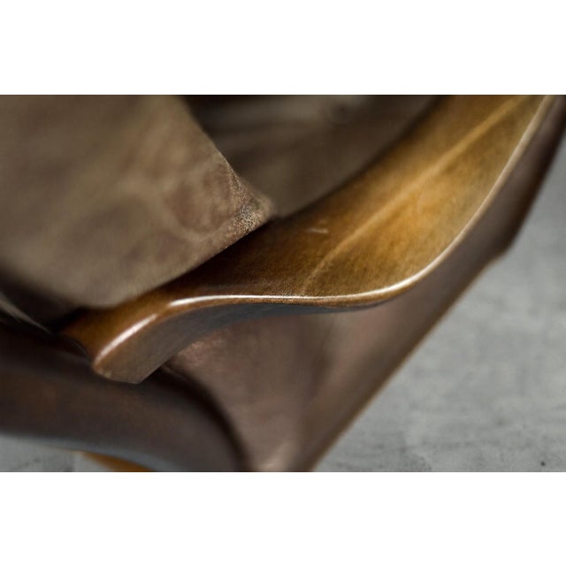 1970s Vintage Danish High Chair in Beech and Brown Leather from Farstrup Møbler, 1970s For Sale - Image 5 of 18