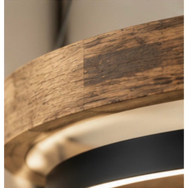 Wood Visual Comfort - Grace Contemporary Chandelier in Matte Black & Weathered Oak Wood For Sale - Image 7 of 8