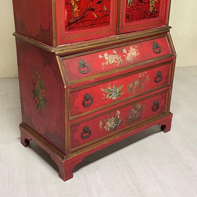 Wood Chinoiserie Trumeau with Chest of Drawers, 1950s For Sale - Image 7 of 18