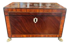 19th Century Regency Style Tea Box With Key