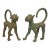 Pair of Vintage Benin-Style Cast Bronze Leopard Statues For Sale