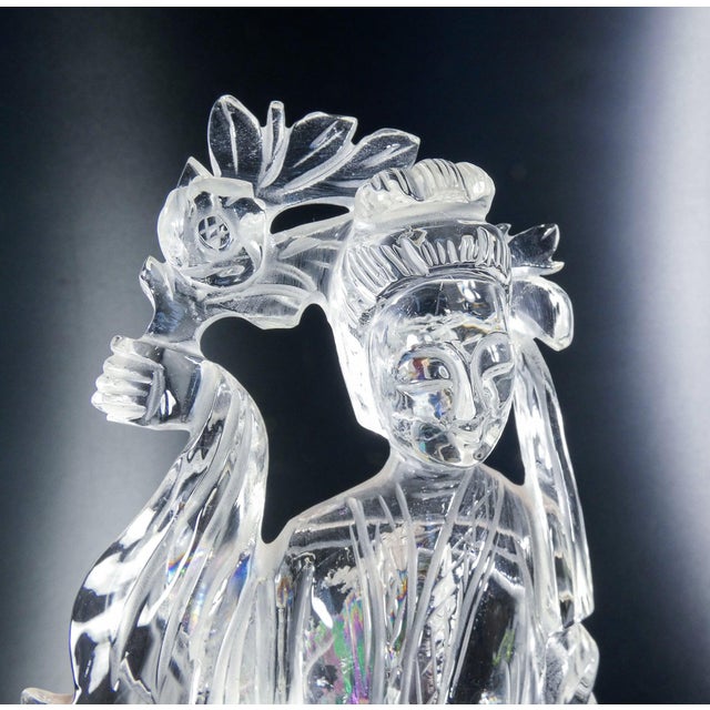 Rock Crystal Guanyin Sculpture For Sale - Image 13 of 18