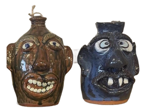 Four Unique Face Jugs From Four of the Best Folk Artists