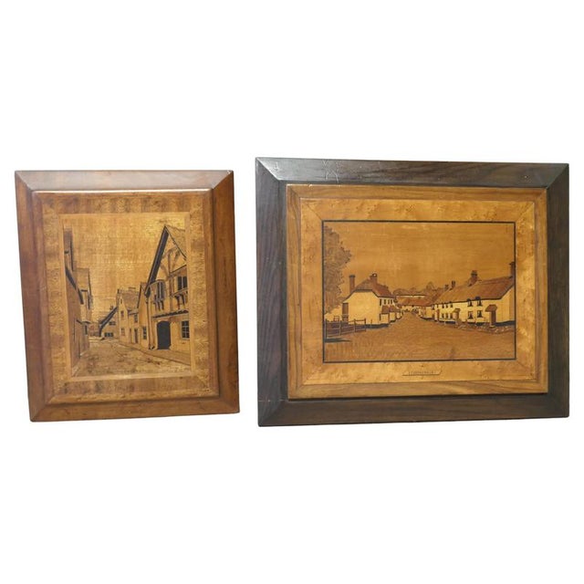 Marquetry Pictures of Laycock, 1940, Set of 2 For Sale - Image 8 of 8