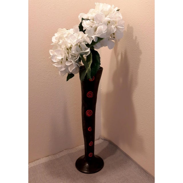 Late 20th Century Modern Pop Art Pottery Geometric Vase Swirl For Sale - Image 5 of 6