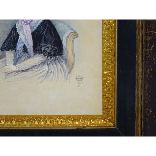 Seated Female Figure, Watercolor on Paper For Sale - Image 6 of 8