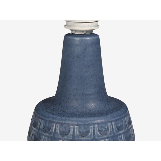 Ceramic 1960s Mid-Century Modern Soholm, Small Table Lamp, Light Blue Stoneware For Sale - Image 7 of 10