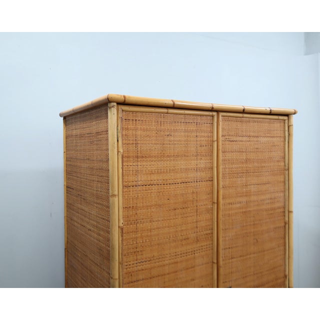 Vintage Bamboo & Rattan Freestanding Wardrobe from Dal Vera, 1970s For Sale - Image 12 of 18