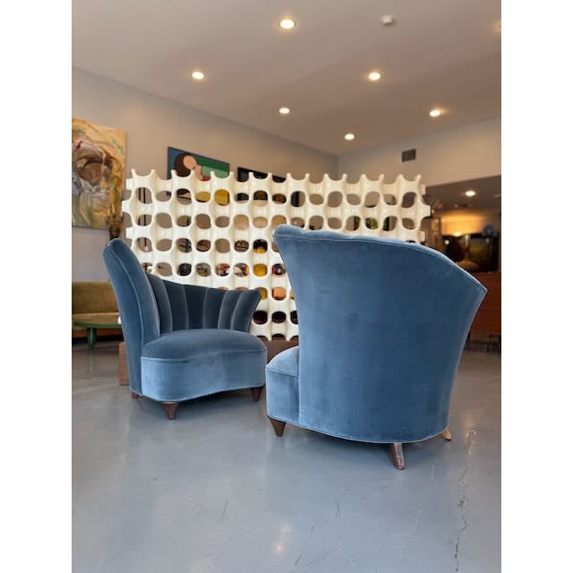 Vintage Pair of Art Deco Style Velvet Chairs For Sale - Image 15 of 15