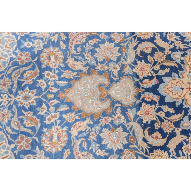Ivory Isfahan Extremely Fine Wool & Silk Foundation. Signed Rug 5'3'' X 9'2'' For Sale - Image 8 of 12