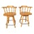 1960s Solid Wood Swivel Captain’s Bar Stools Set of 2 For Sale
