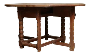 18th Century Baroque Pine Drop Leaf Dining Table