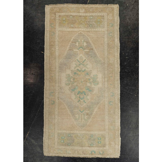 Brown Turkish Mini Rug Oriental Hand Knotted Vintage Rug 1'10" x 3'8" #21011 For Sale - Image 8 of 8